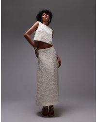Mango - Midi Rok Met Textuur - Lyst