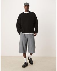 ASOS - Pantalones De Vestir Grises De Corte Alargado Con Pinzas De - Lyst