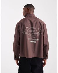 ASOS - Boxy Oversized Shirt With Back Print - Lyst