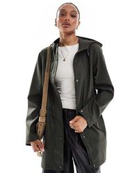 Vero Moda - Giacca Impermeabile Rivestita Kaki Intenso Con Cappuccio - Lyst