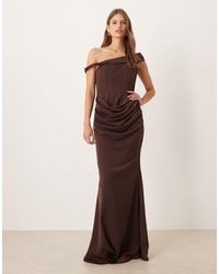 Six Stories - Twist Strap Boned Corset Maxi Dress - Lyst
