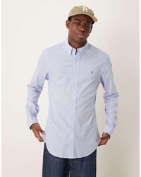 Polo Ralph Lauren - Icon Logo Slim Fit Houndstooth Print Stretch Poplin Shirt - Lyst