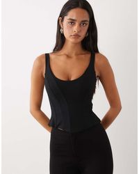 Oh Polly - Ponte Scoop Neck Corset Top Co-ord - Lyst