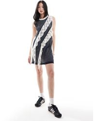 Collusion - Airtex Mini Vest Dress With Lace Trim - Lyst