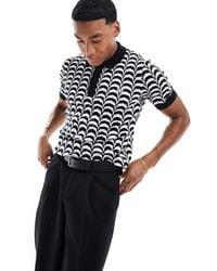 Fred Perry - Jacquard Knit Polo Shirt - Lyst