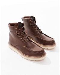 Jack & Jones - – stiefel aus braunem kunstleder mit kontrastsohle - Lyst