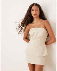 ASOS - Tailored Bandeau Cinch Peplum Top - Lyst