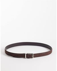 Mango - – brauner gürtel aus echtem leder im vintage-look - Lyst