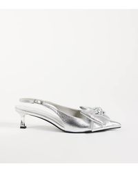 ASOS - Wide Fit Stardust Bow Detail Slingback Kitten Heels - Lyst