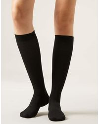 Calzedonia - Long Satin Cotton Socks - Lyst