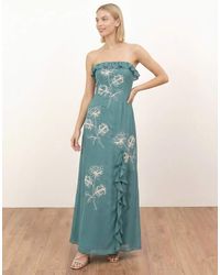 Maya - Floral Embroidery Bandeau Maxi Dress - Lyst