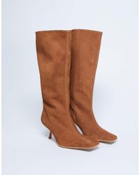 TOPSHOP - – scarlett – kniehohe stiefel aus hochwertigem wildleder - Lyst
