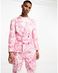 Labelrail - X Stan & Tom Toile Print Fitted Double Breasted Suit Blazer Co-ord - Lyst