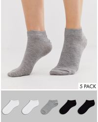 ASOS 5 Pack Trainer Socks - Grey