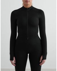 Aim'n - Chaqueta Negra Moldeadora Sin Costuras Con Cremallera Shape De - Lyst