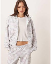 Hollister - Gilly Hicks Slouchy Crop Full Zip Hoodie Co-Ord - Lyst