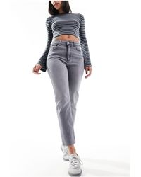 Jdy - High Waisted Straight Cropped Jeans - Lyst