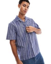New Look - Textured Stripe Shirt - Lyst