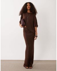 SNDY'S - Fine Knit High Waisted Maxi Skirt - Lyst