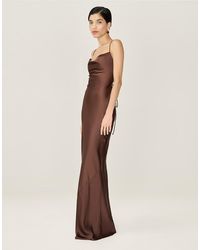 OMNES - Dresses Ginny Satin Maxi Dress With Lace-Up Back - Lyst