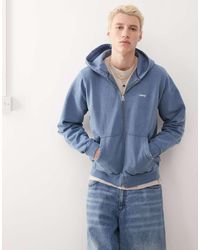 Obey - Felpa Con Cappuccio Corona Pigmentato Con Zip E Logo - Lyst