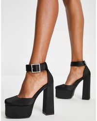 Simmi london - melanie - espadrilles à semelle plateforme avec boucle poru  l'orteil - - exclusivité SIMMI Shoes en coloris Noir | Lyst