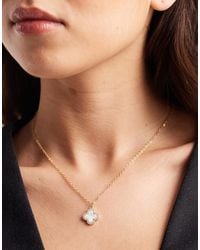 Accessorize - Z - collier avec pendentif trèfle en plaqué or 14 carats - Lyst