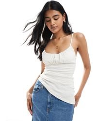 Pull&Bear - Textured Asymmetric Hem Top - Lyst