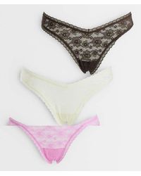 ASOS - Ava 3 Pack All Over Lace Dipped Front Lingerie Thong - Lyst
