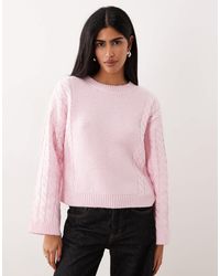 Vila - Chunky Cable Knitted Jumper - Lyst