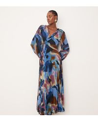 ASOS - Asos Design Tall Twist Detail Wrap Front Pleated Midi Dress - Lyst