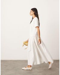 ASOS - Jersey Contrast Fabric T-shirt Dress With Drop Waist - Lyst