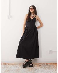 Reclaimed Vintage - Midi Summer Dress With Hip Seam Details - Lyst