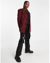 Miss Selfridge - Check Blazer Jacket With Extreme Shoulders - Lyst