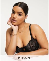 Yours - Cut Out Lace Underwired Bra - Lyst