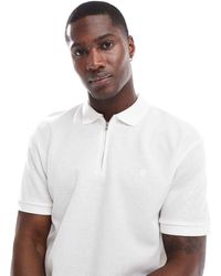 Jack & Jones - Premium Textured Zip-through Polo Shirt - Lyst