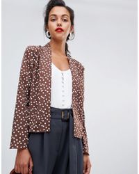 ASOS Blouse ouverte à manches longues et imprimé pois - Multicolore
