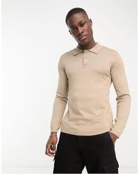 Only & Sons - Knit Long Sleeve Polo - Lyst