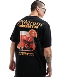Only & Sons - T-shirt oversize nera con stampa "negroni" sul retro - Lyst