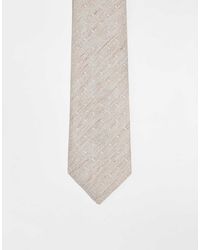 ASOS - Linen Texture Tie With Micro Pattern - Lyst