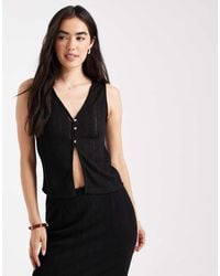 Vero Moda - Top Sin Mangas Con Detalle A Rayas De Punto De (Parte De Un Conjunto) - Lyst