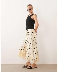 ASOS - Lace Hem Fishtail Maxi Skirt - Lyst