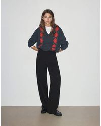 Pull&Bear - Wide Leg Tailored Darted Trousers - Lyst