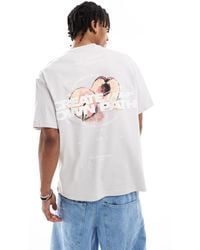 Bershka - T-shirt à imprimé pêche au dos - Lyst