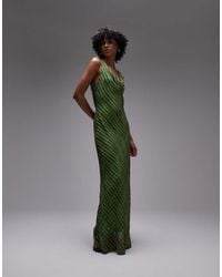 TOPSHOP - Built Up Double Layered Cowl Neck Maxi Dress - Lyst