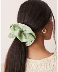 ASOS - Gestreepte Scrunchie Met Drie Lagen En Textuur - Lyst