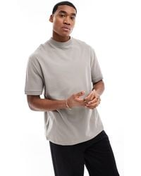 ASOS - Relaxed Pique T-shirt With Rib Detail - Lyst