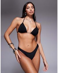ASOS - Nicole Padded Triangle Bikini Top With 90S Micro Trim - Lyst