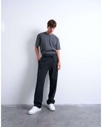 TOPMAN - Joggingbroek Met Rechte Pijpen Van Zware Stof - Lyst