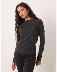 Mango - Top Met Boothals En Lange Mouwen - Lyst